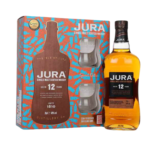 Jura 12yo 700mL + 2 Glasses Giftpack