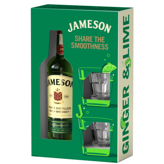 Jameson's Irish Whiskey + 2 Glasses 700mL