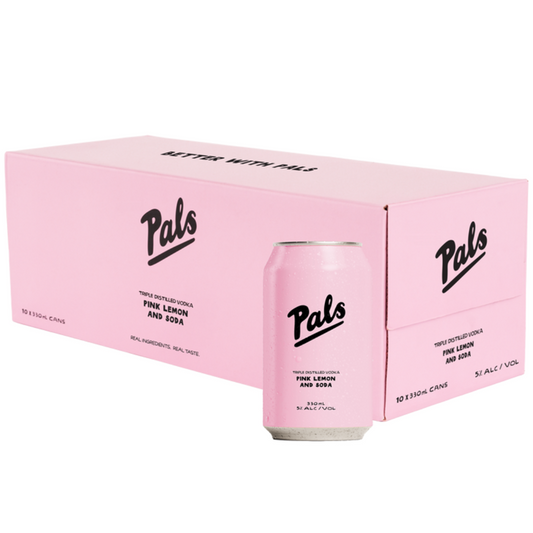 Pals Vodka 'The Pink One' Pink Lemon and Soda 10x330mL
